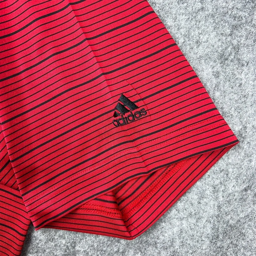Maryland Terrapins Shirt Mens 2XL‎ Red Striped Terps Logo Performance Golf Polo